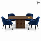 Woven Pedestal Dining Set — white front