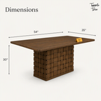 Woven Pedestal Dining Set — dimensions