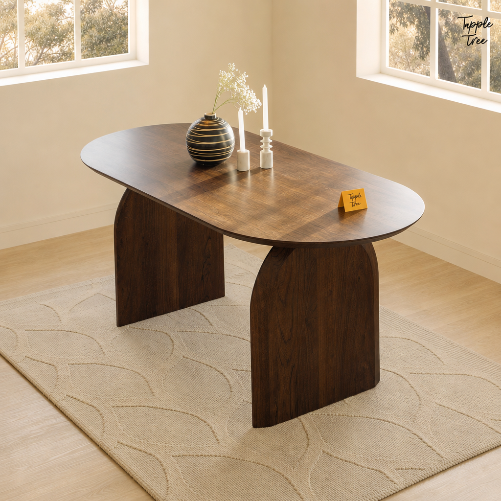 Walnut Arch Acacia Dining Table — lifestyle elevated