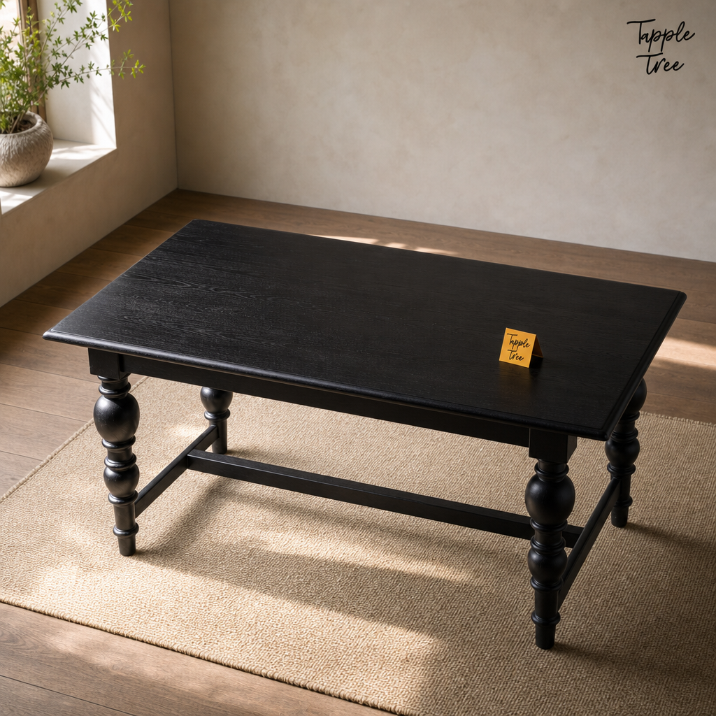 Noir Trestle Mango Dining Table — lifestyle elevated
