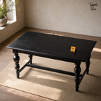 Noir Trestle Mango Dining Table — lifestyle elevated