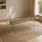Driftwood Glass Dining Table — lifestyle elevated