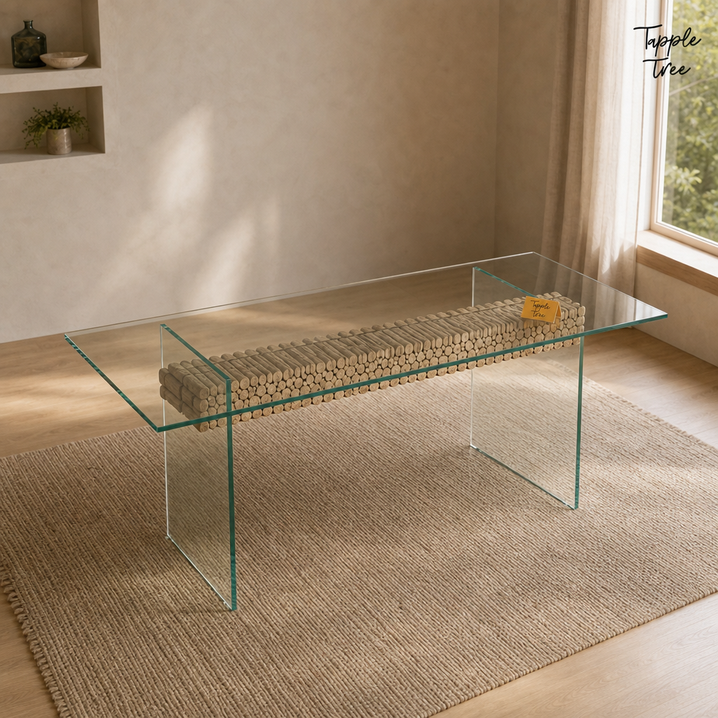Driftwood Glass Dining Table — lifestyle elevated