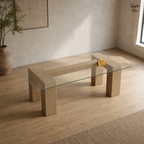 Woven Glass Dining Table — lifestyle elevated