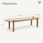 Beige Marble Ash Dining Table — dimensions