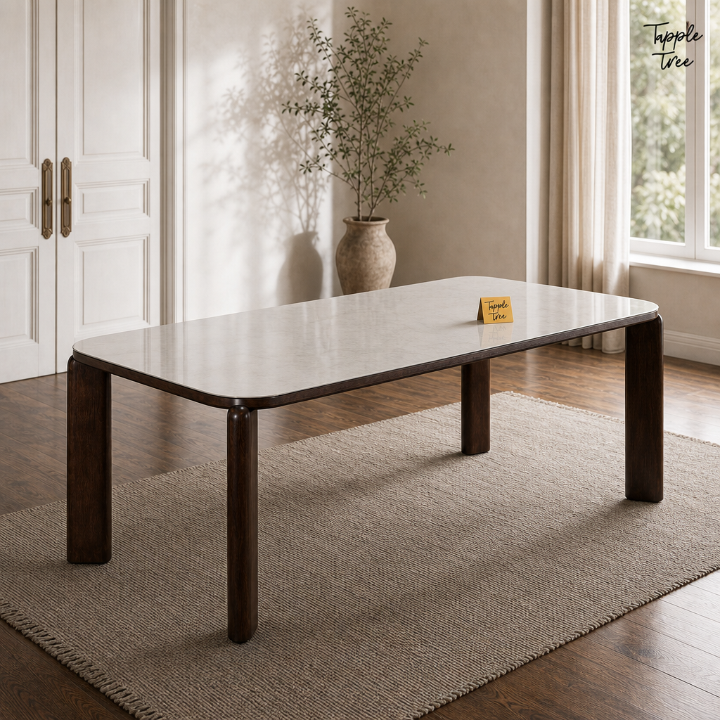 Nilea Glass and Ash Dining Table — lifestyle elevated