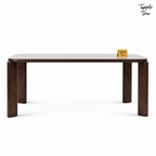 Nilea Glass and Ash Dining Table — white side profile
