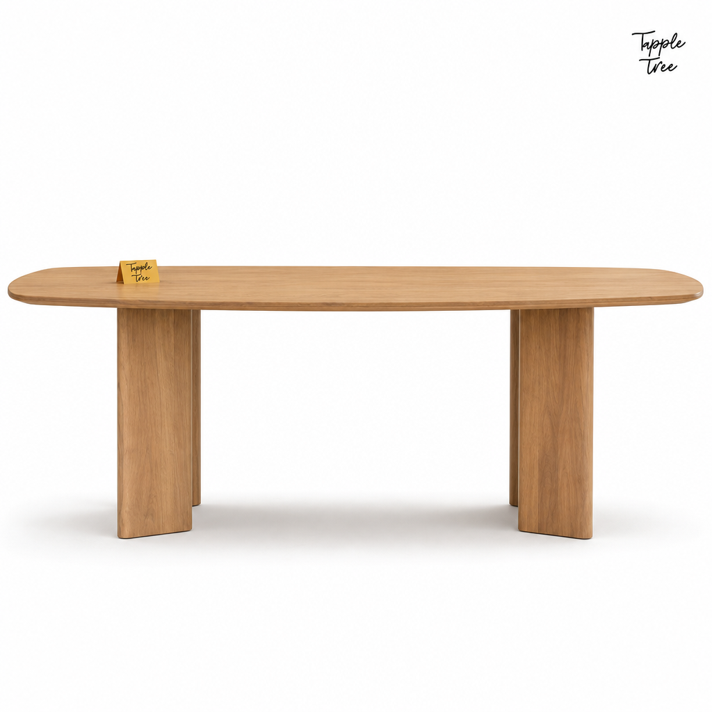 Sidney Mango Dining Table — white side profile