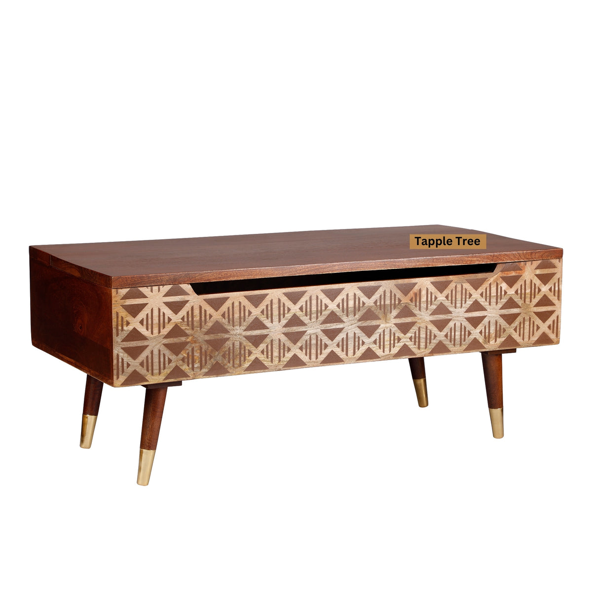 Lisbon lift-top coffee table with screen print — product view 2