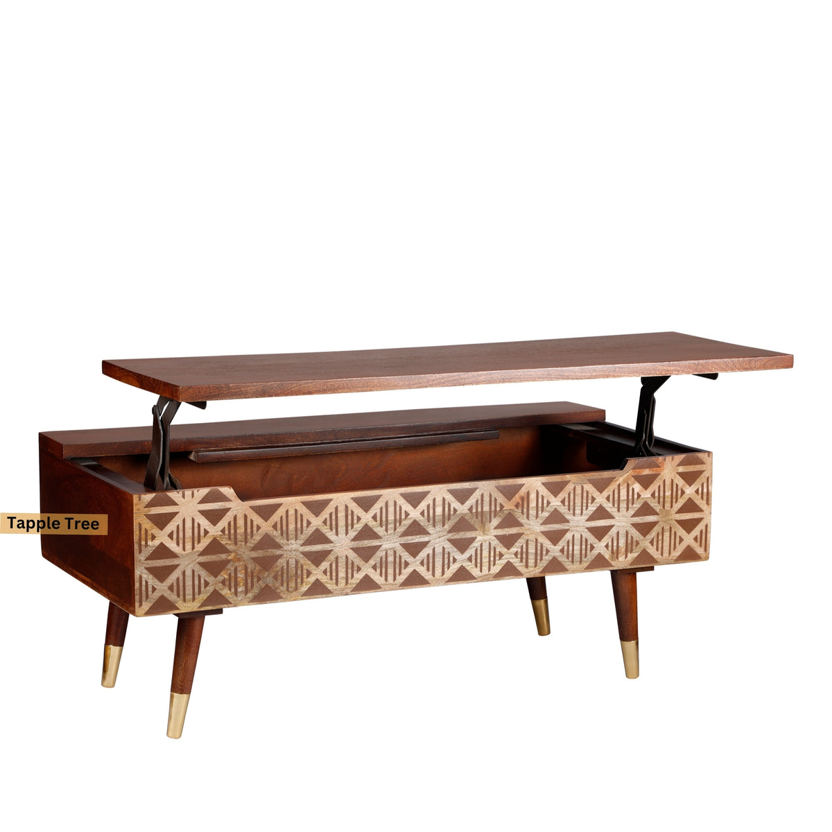 Lisbon lift-top coffee table with screen print — product view 3