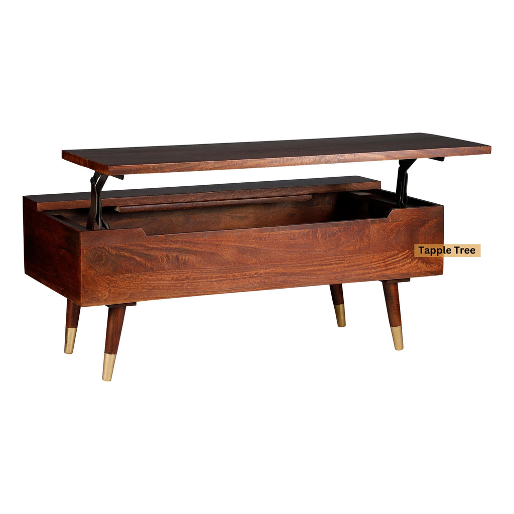 Tokyo lift-top coffee table in teak finish — product view 4