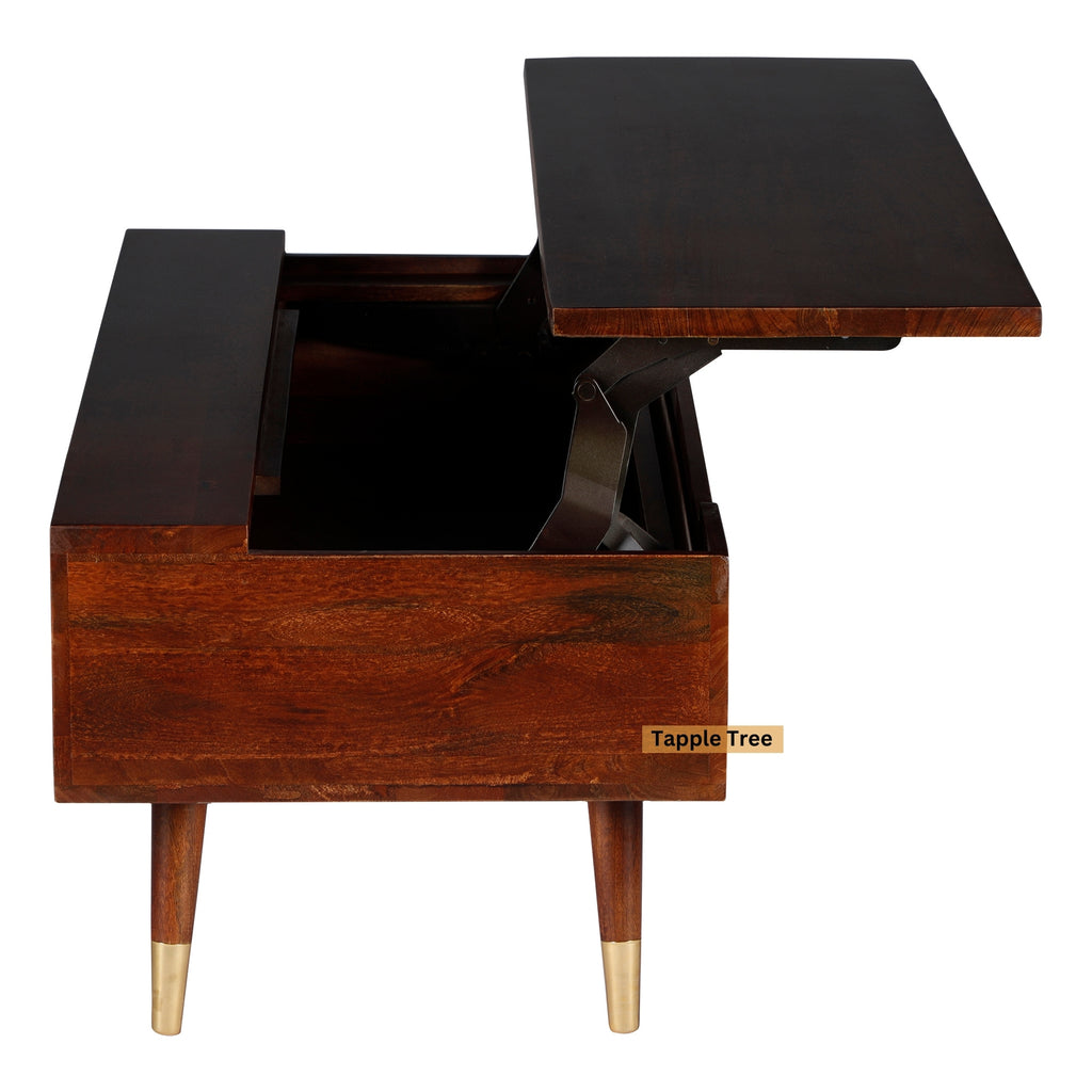 Tokyo lift-top coffee table in teak finish — product view 5