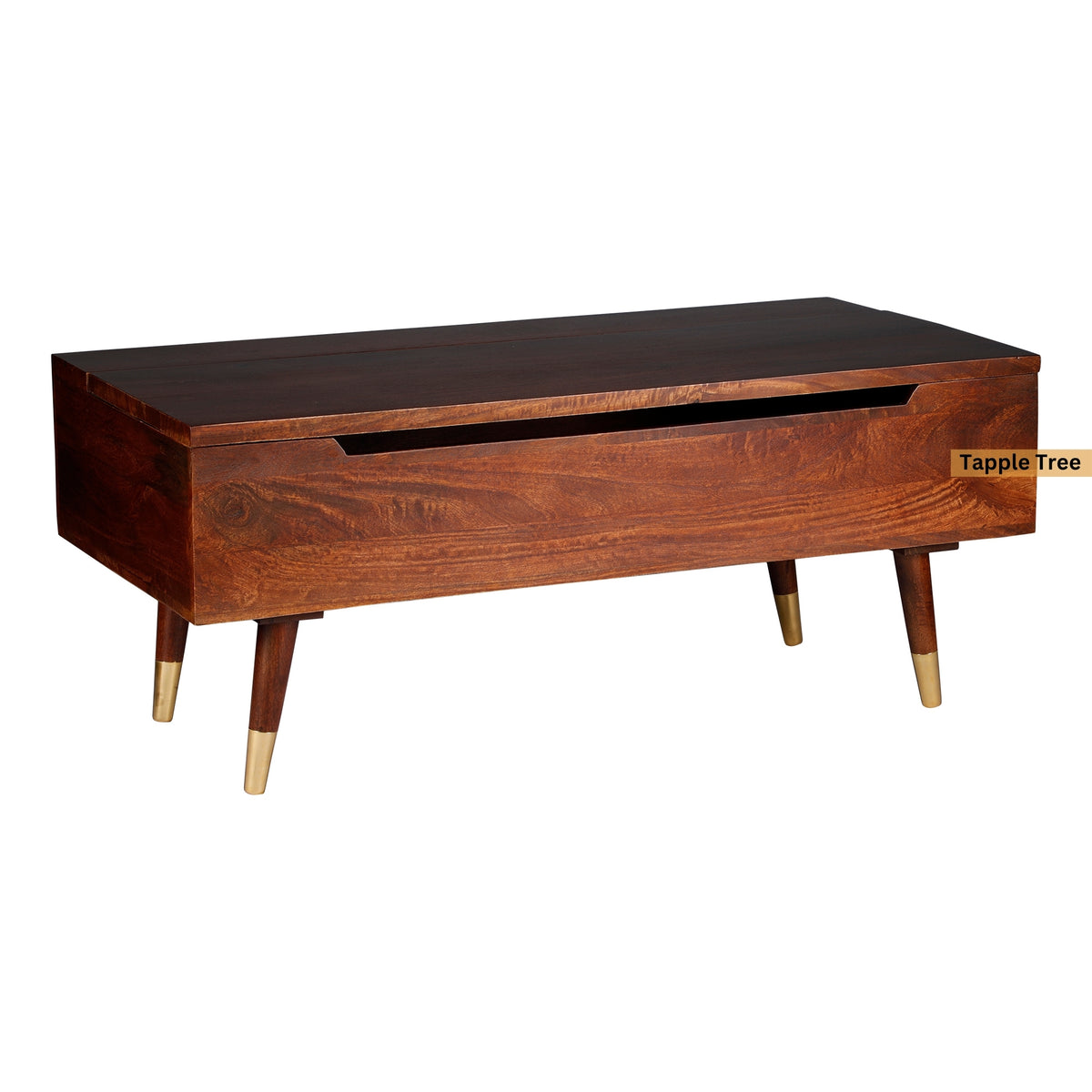 Berlin full lift-top coffee table in teak finish — product view 2