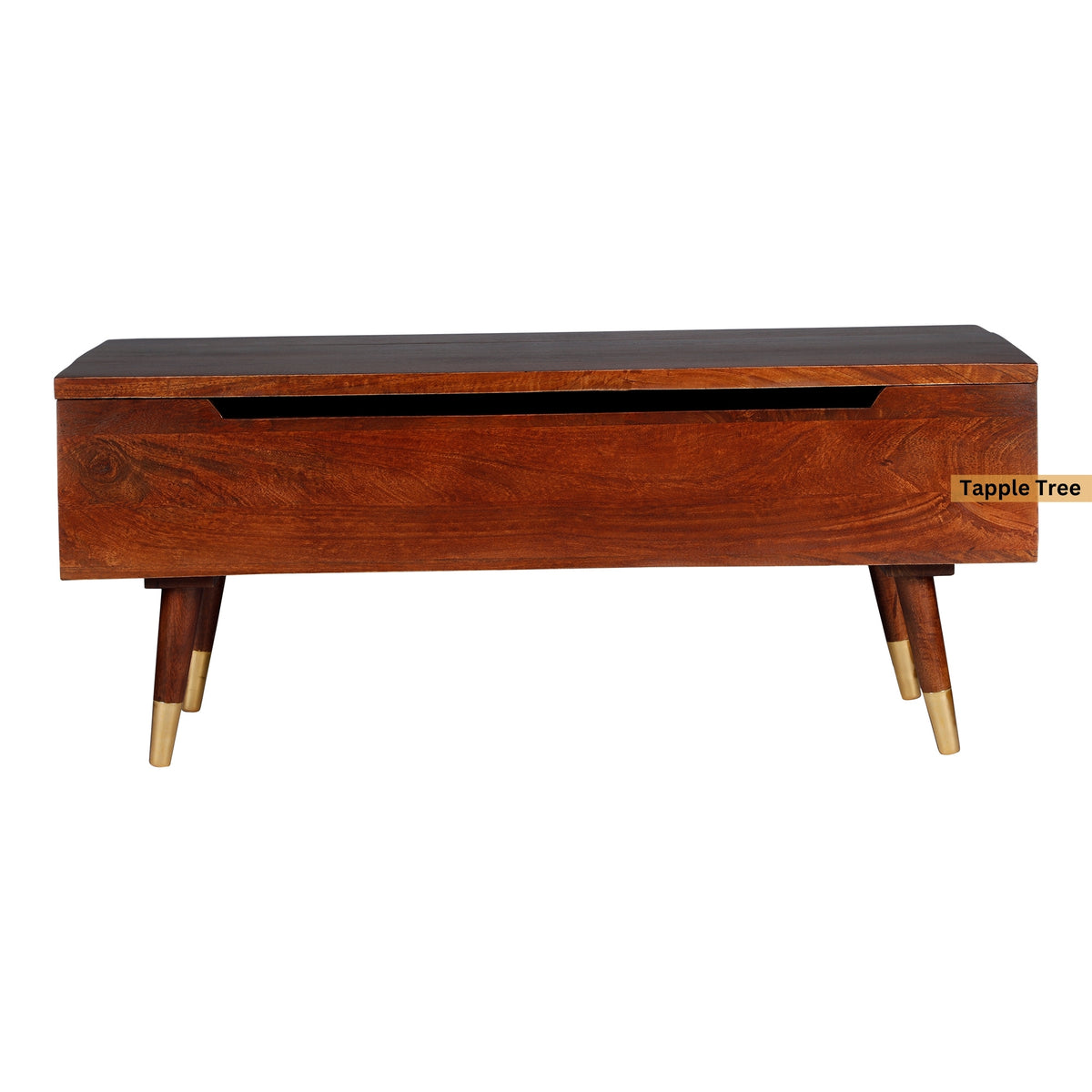 Berlin full lift-top coffee table in teak finish — product view 3