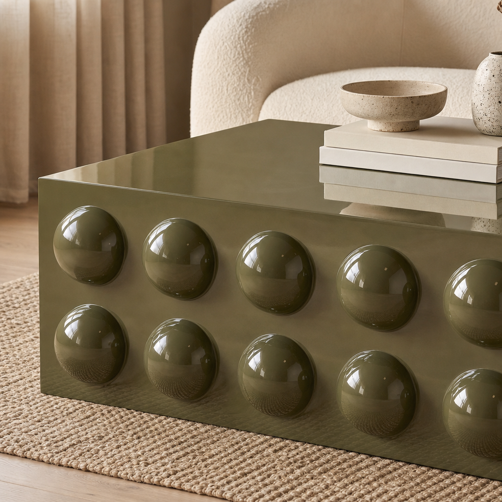 Bolla Olive Green Coffee Table — detail