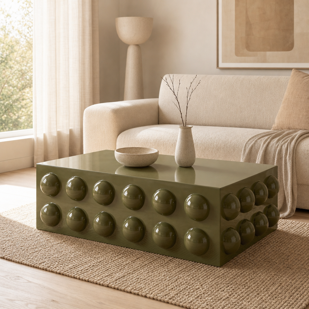 Bolla Olive Green Coffee Table — lifestyle setting