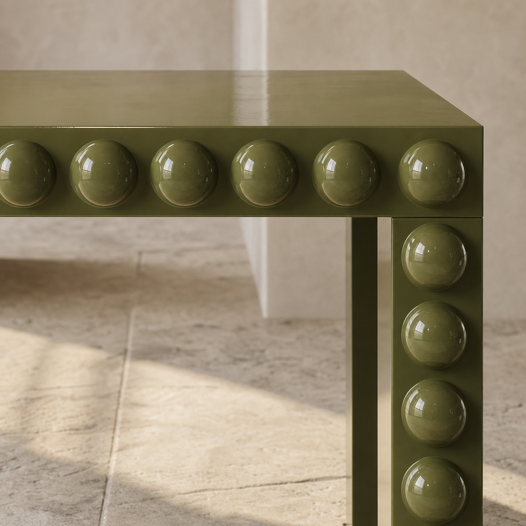 Bolla Olive Green Dining Table — detail