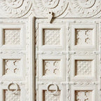 Haveli White Carved Wardrobe — RVS-7 CLOSE UP