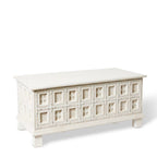 Haveli White Carved Trunk Coffee Table — RVS-9A NGLED