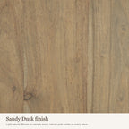 Sandy Dusk finish swatch: close-up of the light natural wood colour and grain