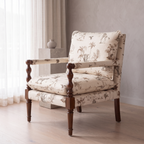 Alden Vale Mango Wood Accent Chair - Teak Finish — Lifestyle Opposite Three Quarter