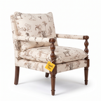 Alden Vale Mango Wood Accent Chair - Teak Finish — White Left Three Quarter