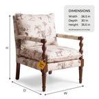 Alden Vale Mango Wood Accent Chair - Teak Finish — Dimensions