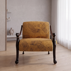 Alden Cove Teak Wood Accent Chair - Glossy Black — Lifestyle Front