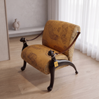 Alden Cove Teak Wood Accent Chair - Glossy Black — Lifestyle Elevated Angle