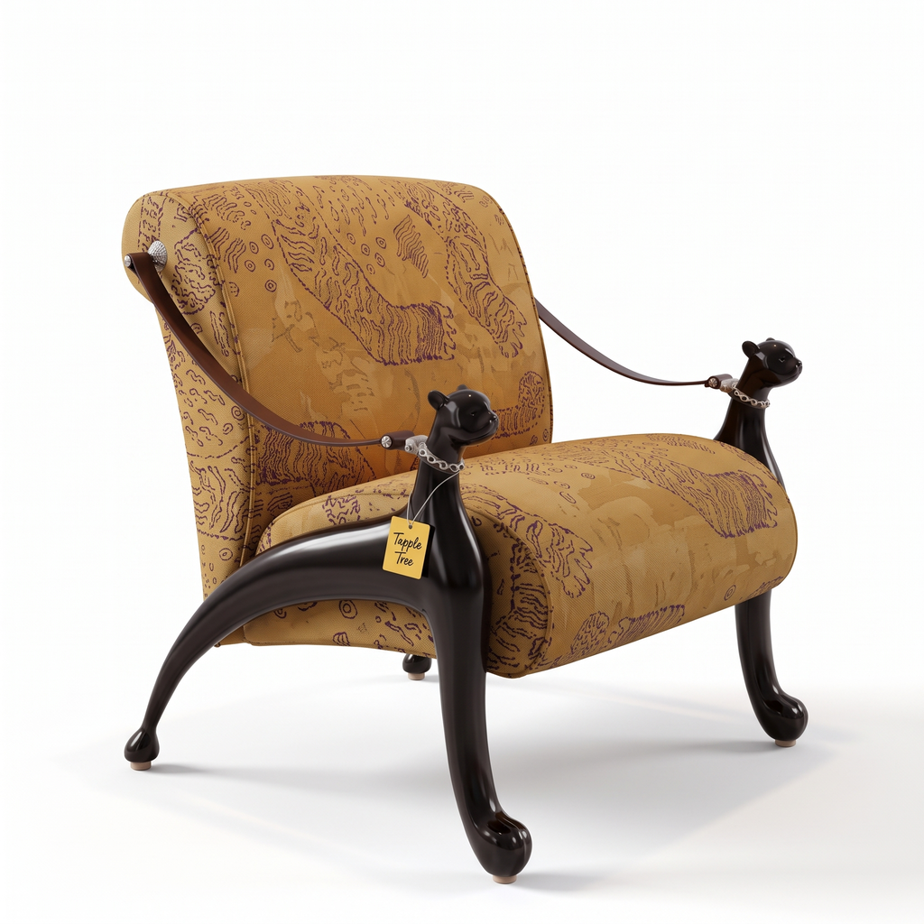 Alden Cove Teak Wood Accent Chair - Glossy Black — White Right Three Quarter