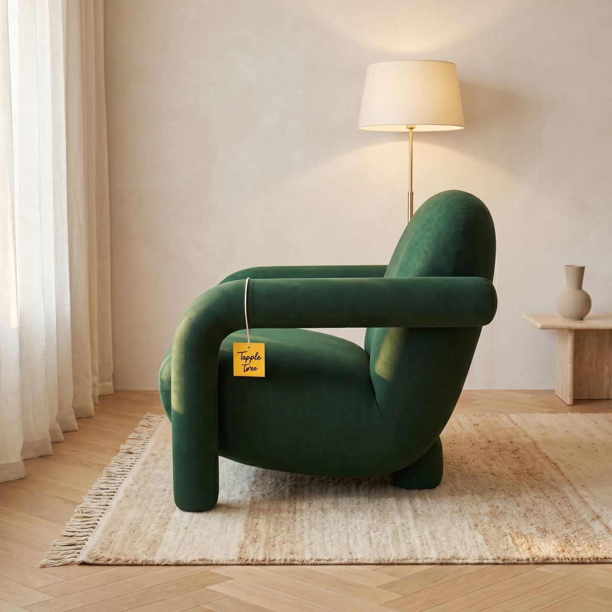 Alden Grove Premium High Quality Plywood Accent Chair — Lifestyle Side Profile