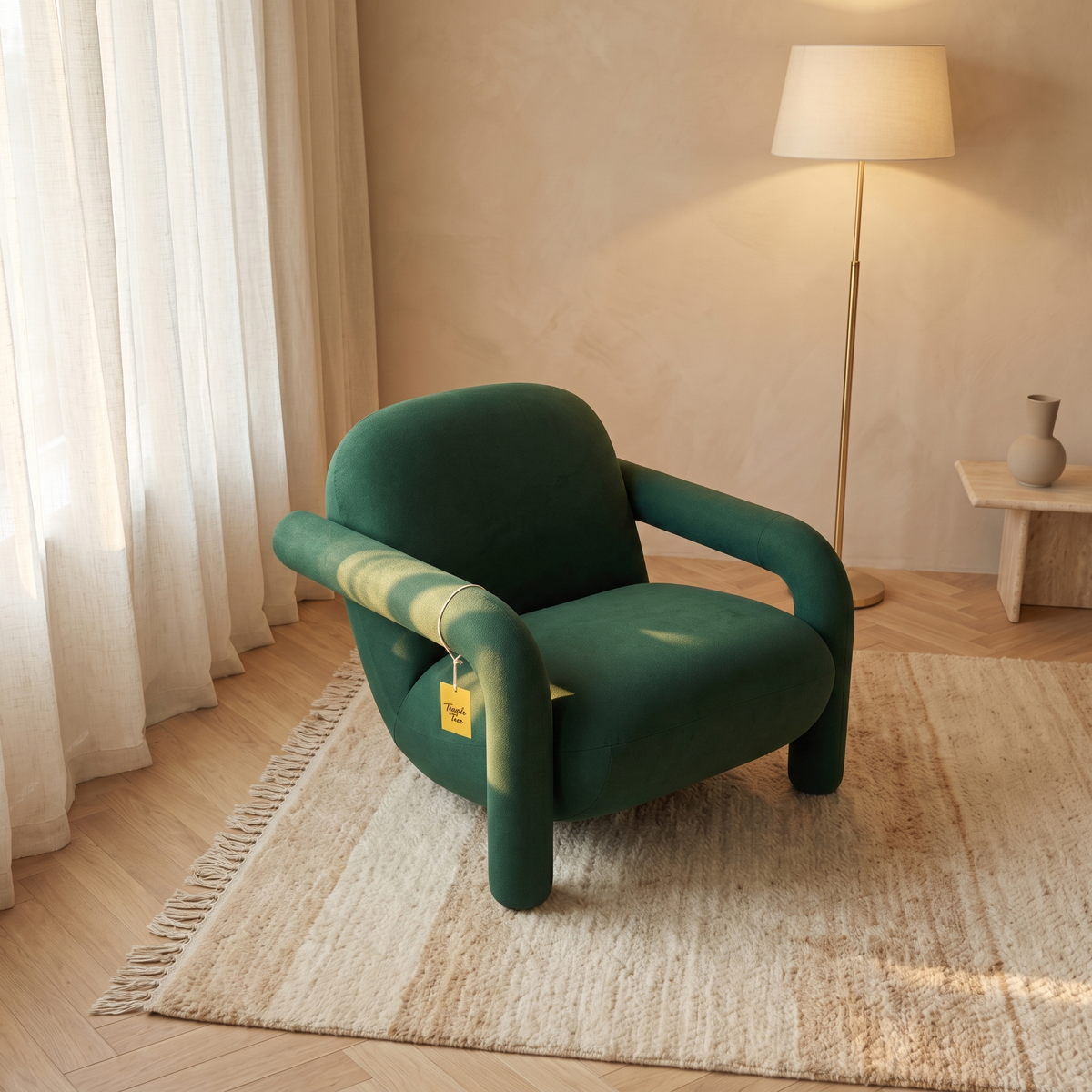 Alden Grove Premium High Quality Plywood Accent Chair — Lifestyle Elevated Angle