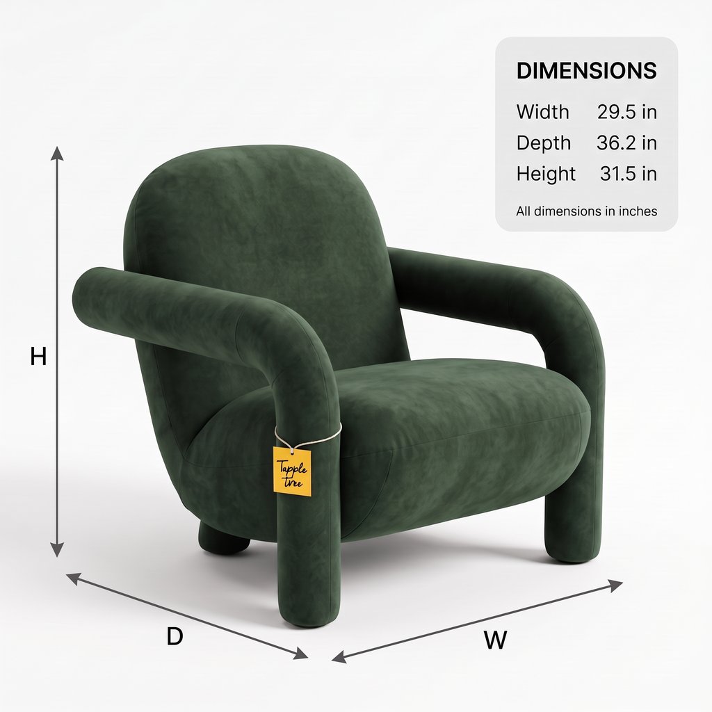Alden Grove Premium High Quality Plywood Accent Chair — Dimensions