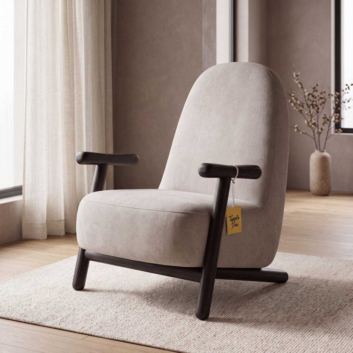 Alden Crest accent chair by Tapple Tree, main lifestyle view
