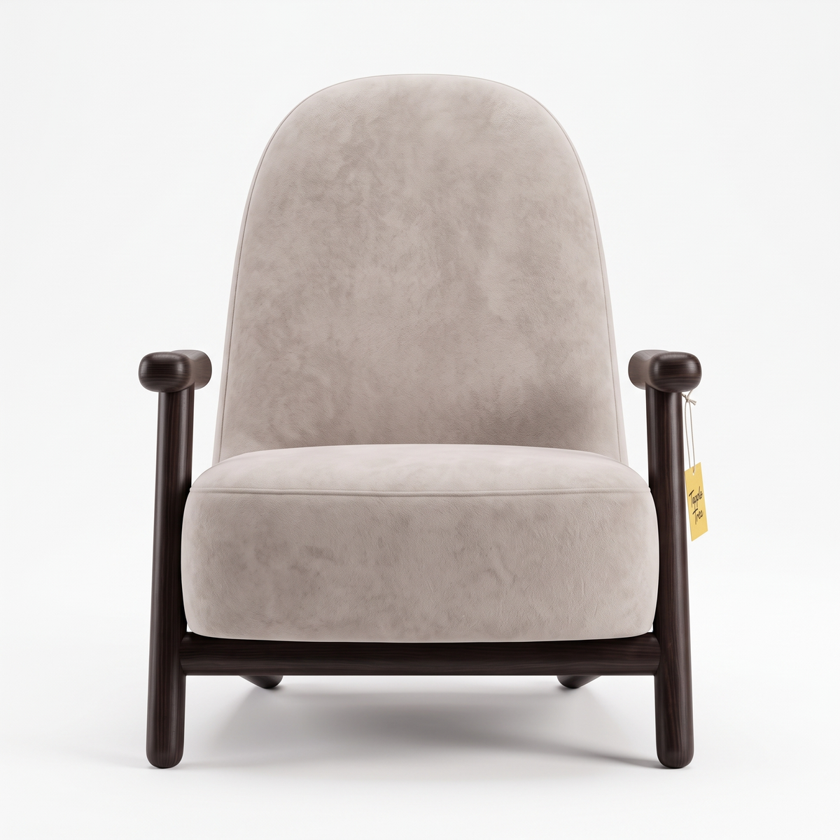 Alden Crest Mango Wood Accent Chair - Dark Walnut — White Front