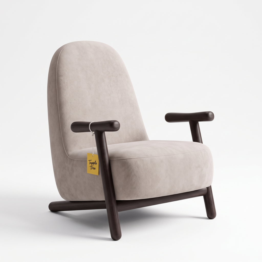 Alden Crest Mango Wood Accent Chair - Dark Walnut — White Left Three Quarter