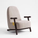 Alden Crest Mango Wood Accent Chair - Dark Walnut — White Left Three Quarter