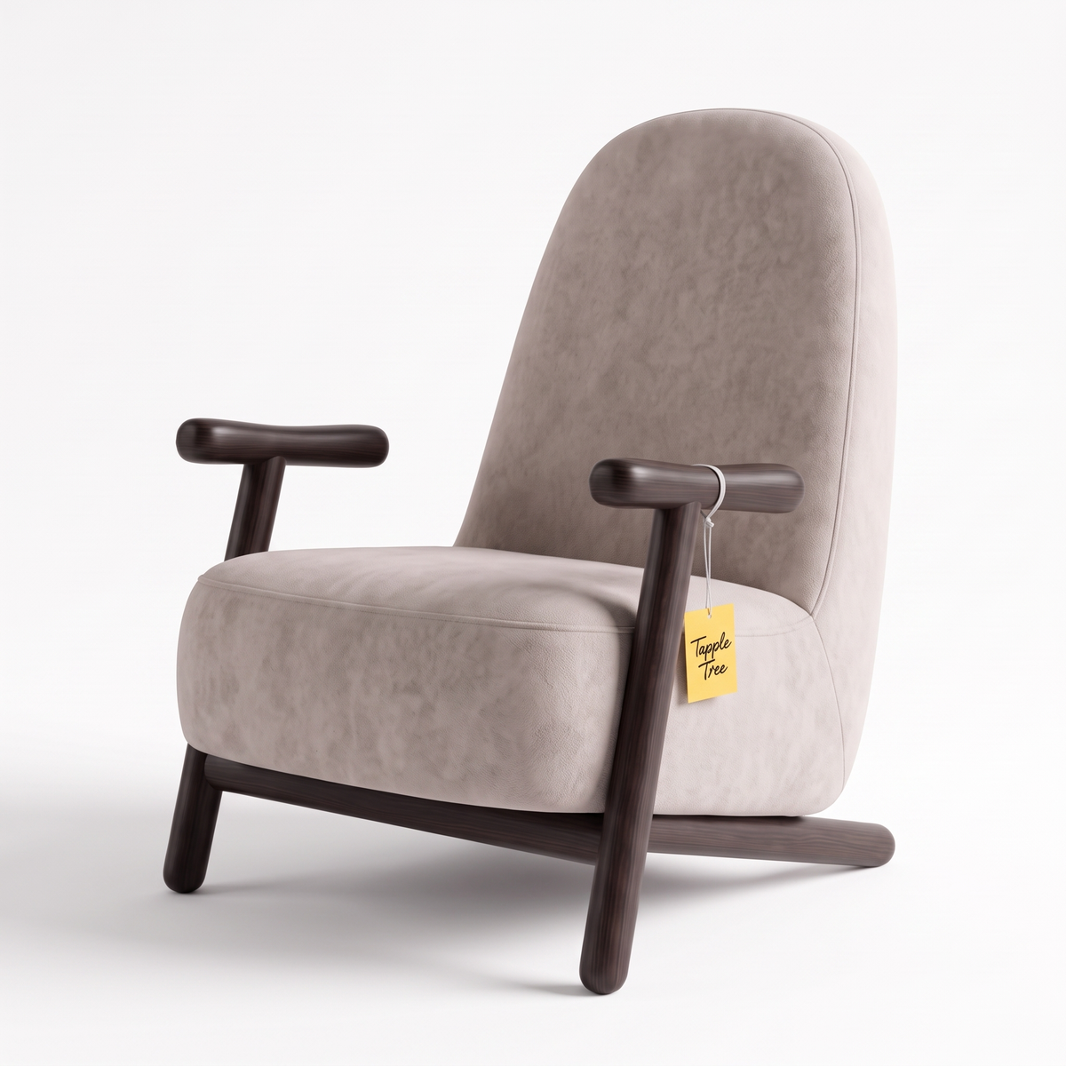 Alden Crest Mango Wood Accent Chair - Dark Walnut — White Right Three Quarter
