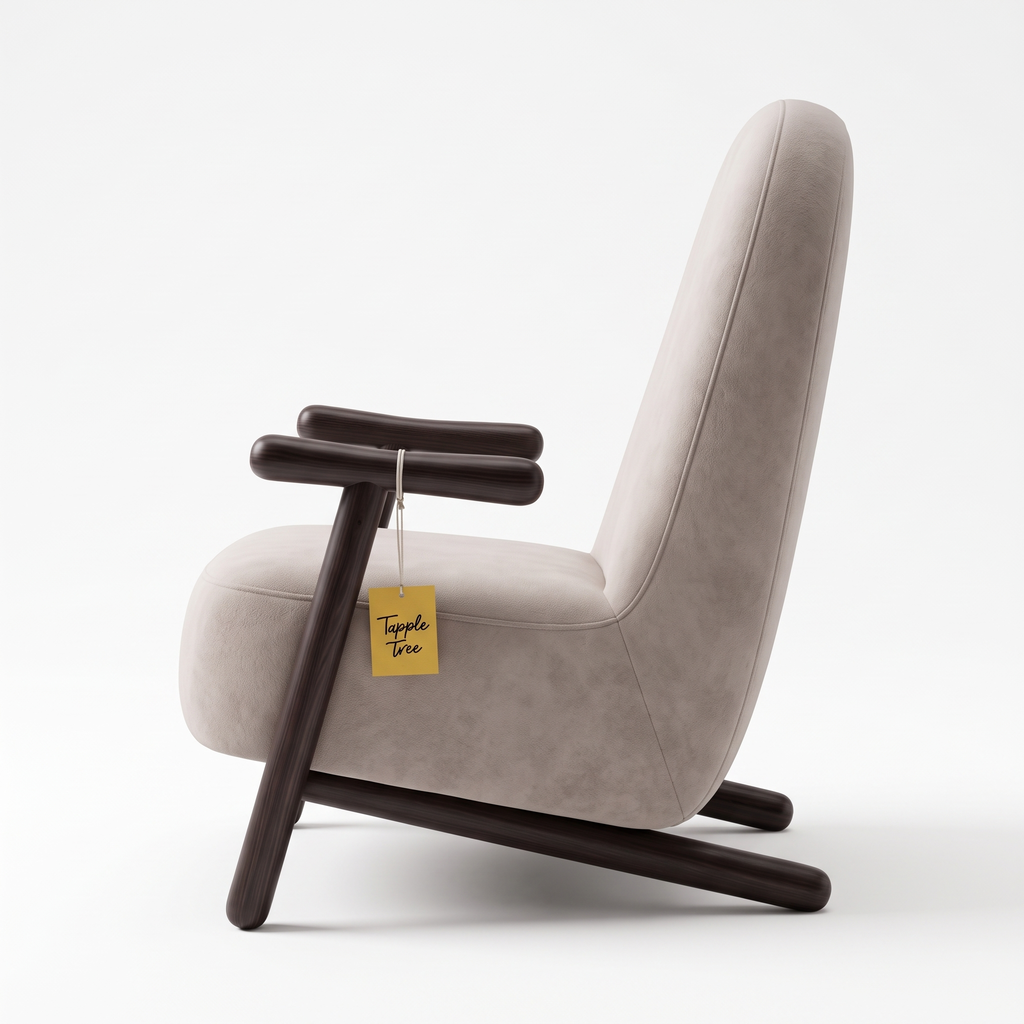 Alden Crest Mango Wood Accent Chair - Dark Walnut — White Side Profile