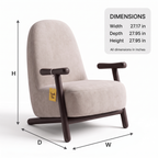 Alden Crest Mango Wood Accent Chair - Dark Walnut — Dimensions