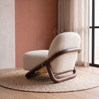 Alden Haven Mango Wood Accent Chair - Bourbon Brown Finish — Lifestyle Opposite Three Quarter