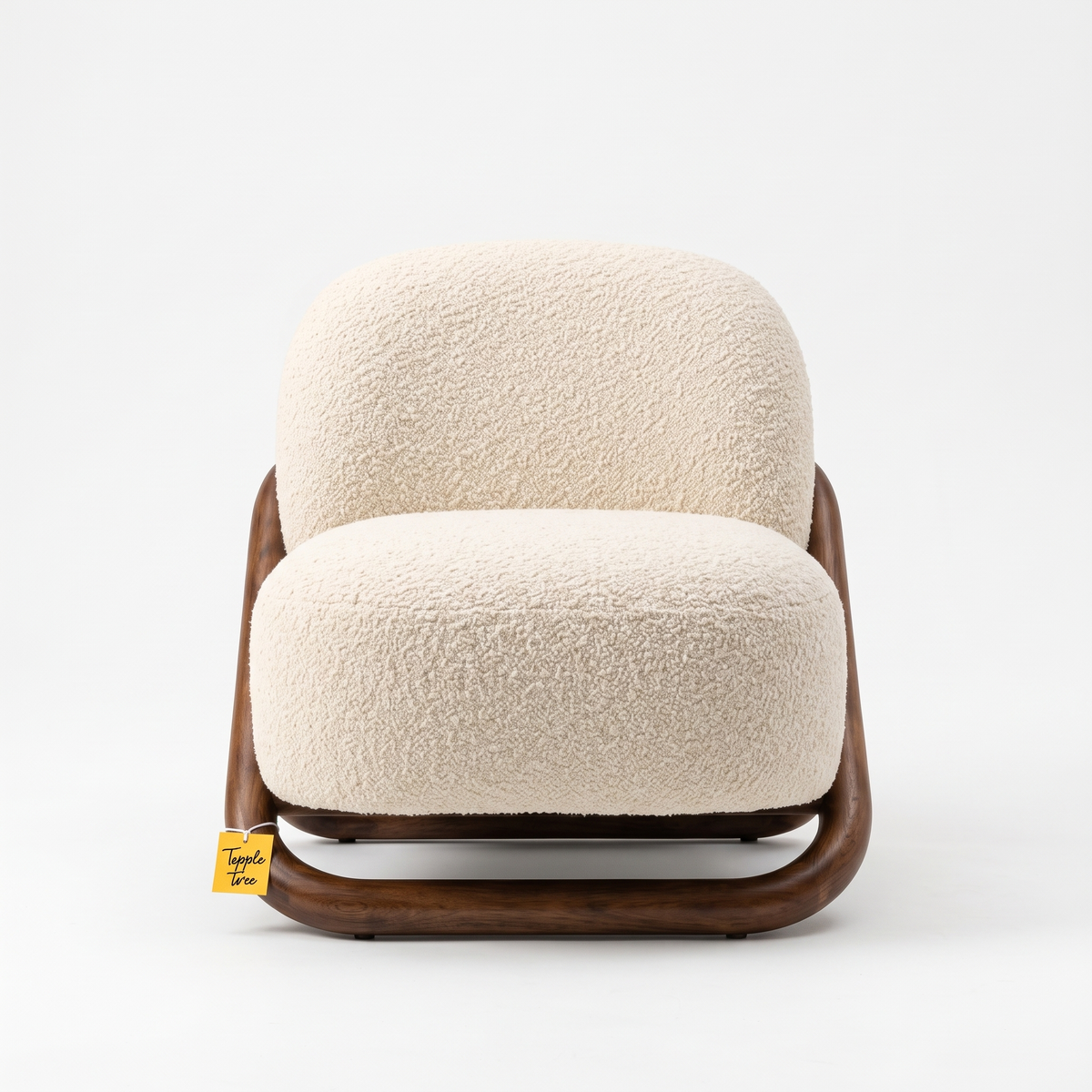 Alden Haven Mango Wood Accent Chair - Bourbon Brown Finish — White Front