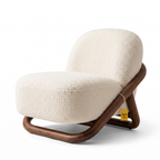 Alden Haven Mango Wood Accent Chair - Bourbon Brown Finish — White Right Three Quarter