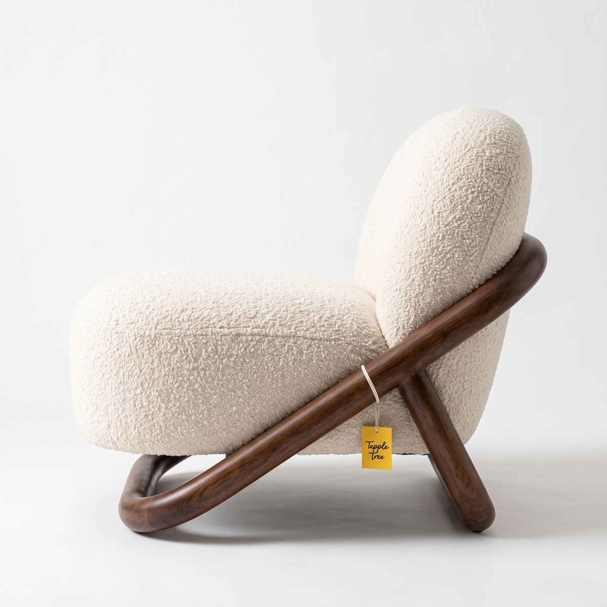 Alden Haven Mango Wood Accent Chair - Bourbon Brown Finish — White Side Profile
