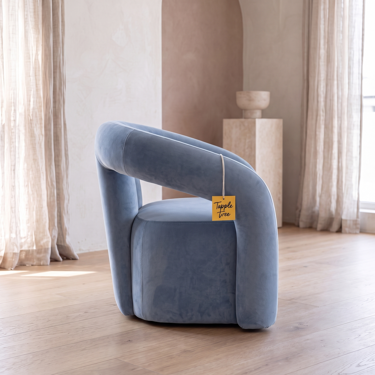 Alden Ridge Premium High Quality Plywood Accent Chair — Lifestyle Side Profile