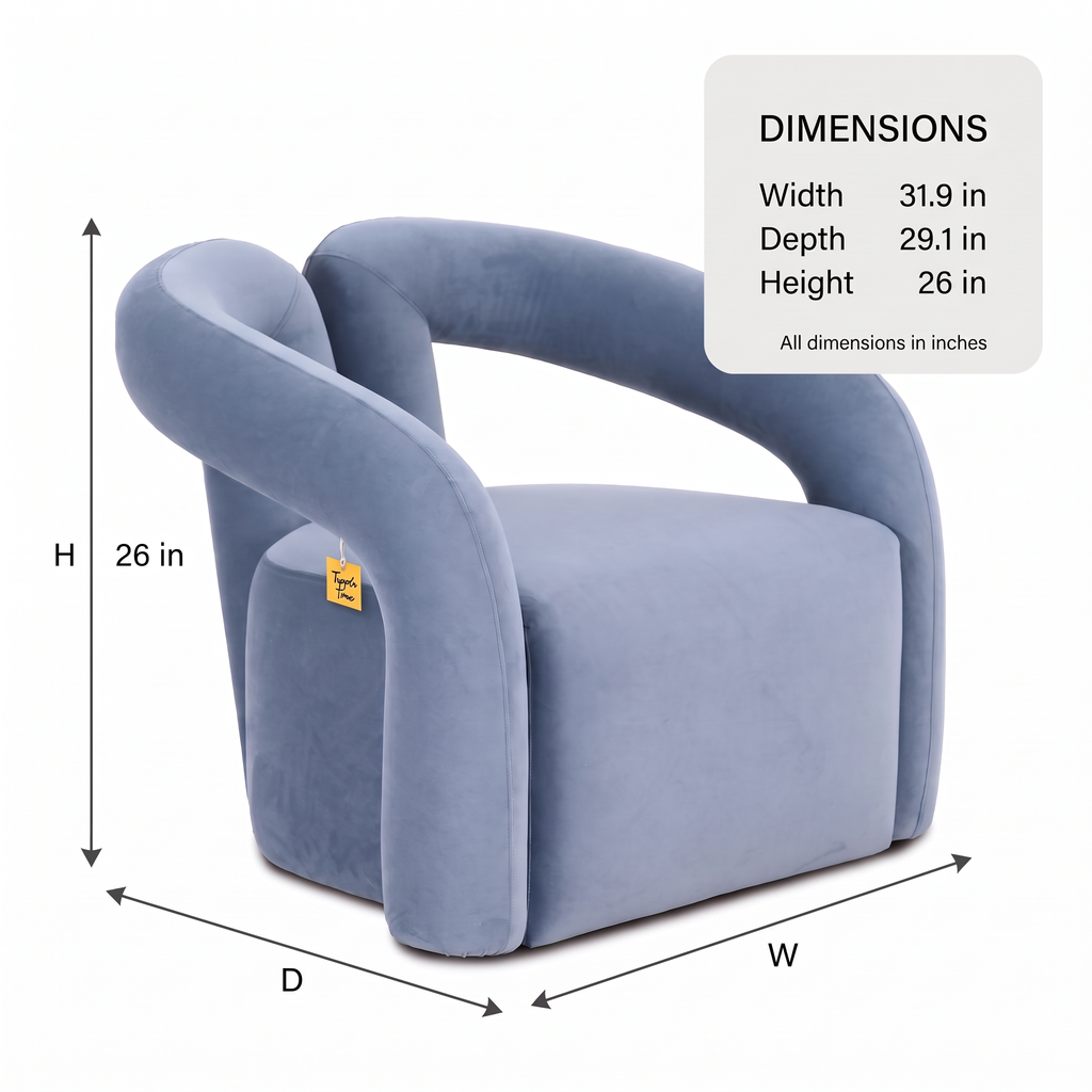 Alden Ridge Premium High Quality Plywood Accent Chair — Dimensions