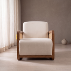 Alden Brook Mango Wood Accent Chair - Bourbon Brown Finish — Lifestyle Front