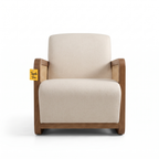Alden Brook Mango Wood Accent Chair - Bourbon Brown Finish — White Front
