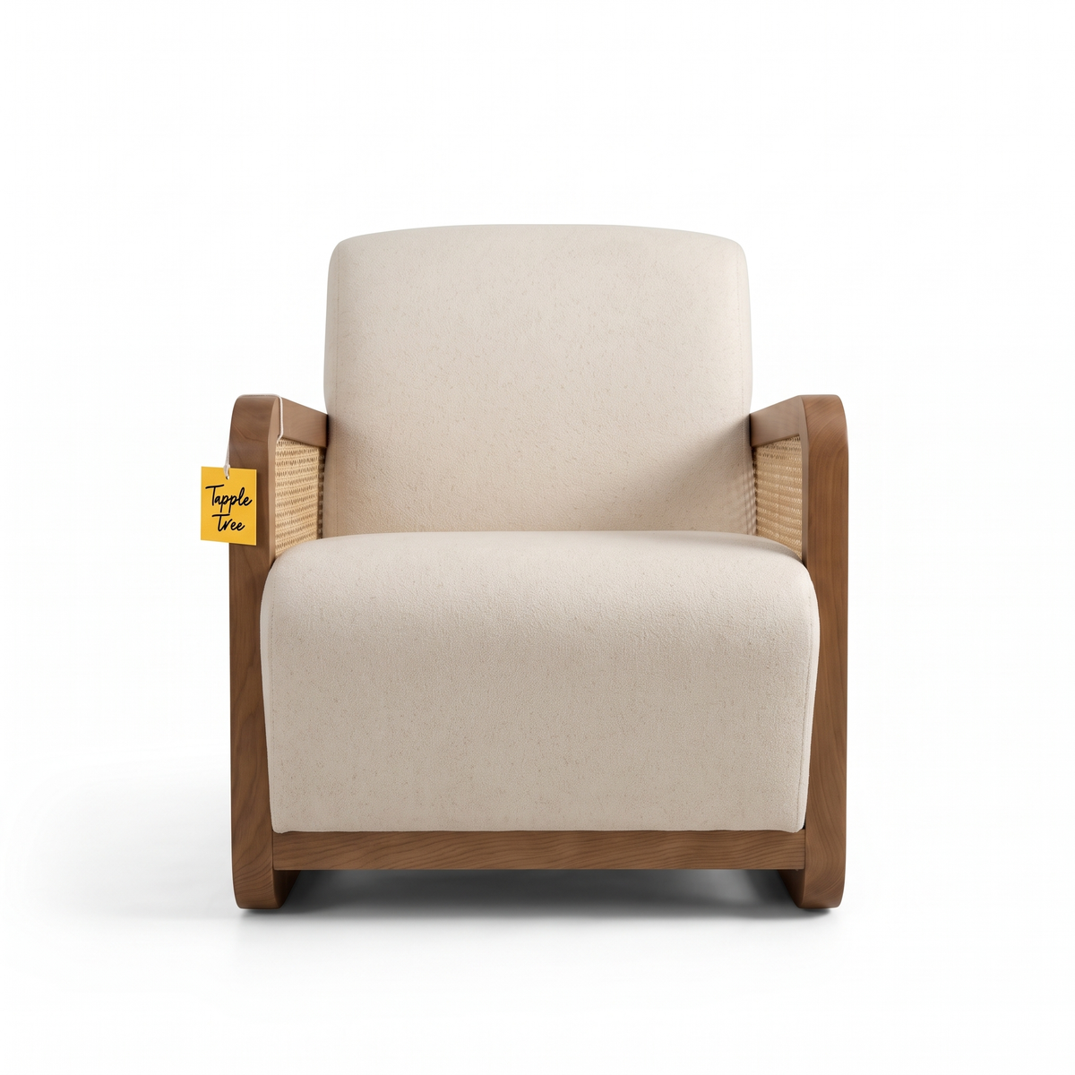 Alden Brook Mango Wood Accent Chair - Bourbon Brown Finish — White Front