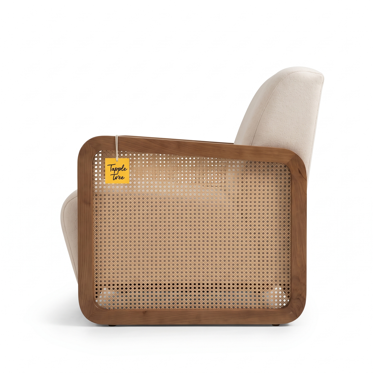 Alden Brook Mango Wood Accent Chair - Bourbon Brown Finish — White Side Profile